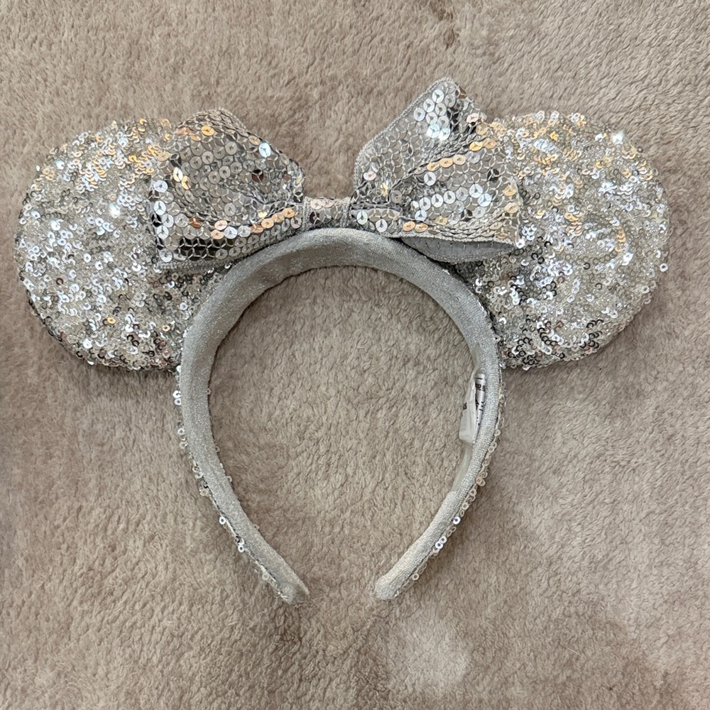 Disney Silver Sequin Mouse Ears Headband